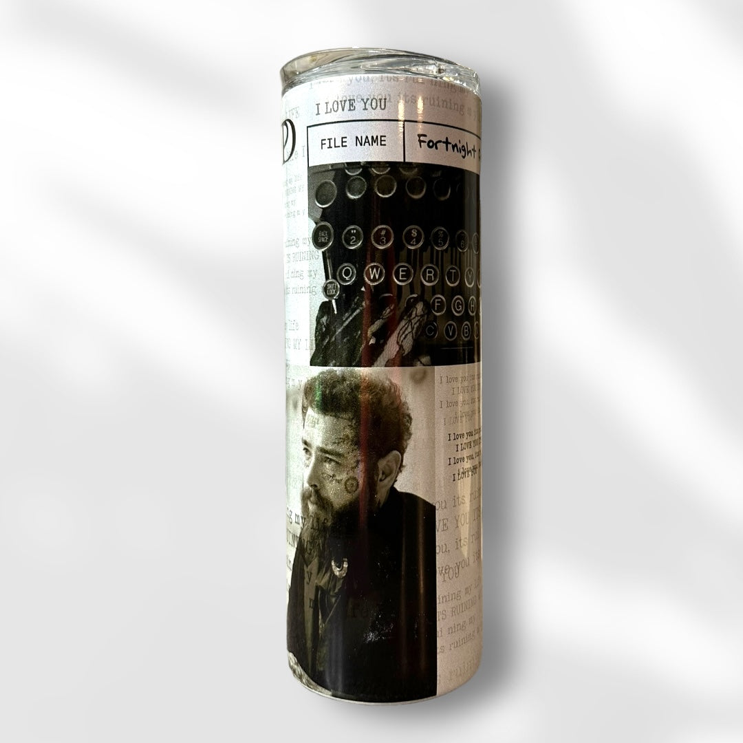 Taylor Swift's TTPD Era Fortnight feat. Post Malone Holographic 20oz Tumbler