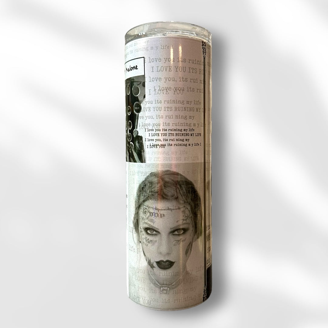 Taylor Swift's TTPD Era Fortnight feat. Post Malone Holographic 20oz Tumbler