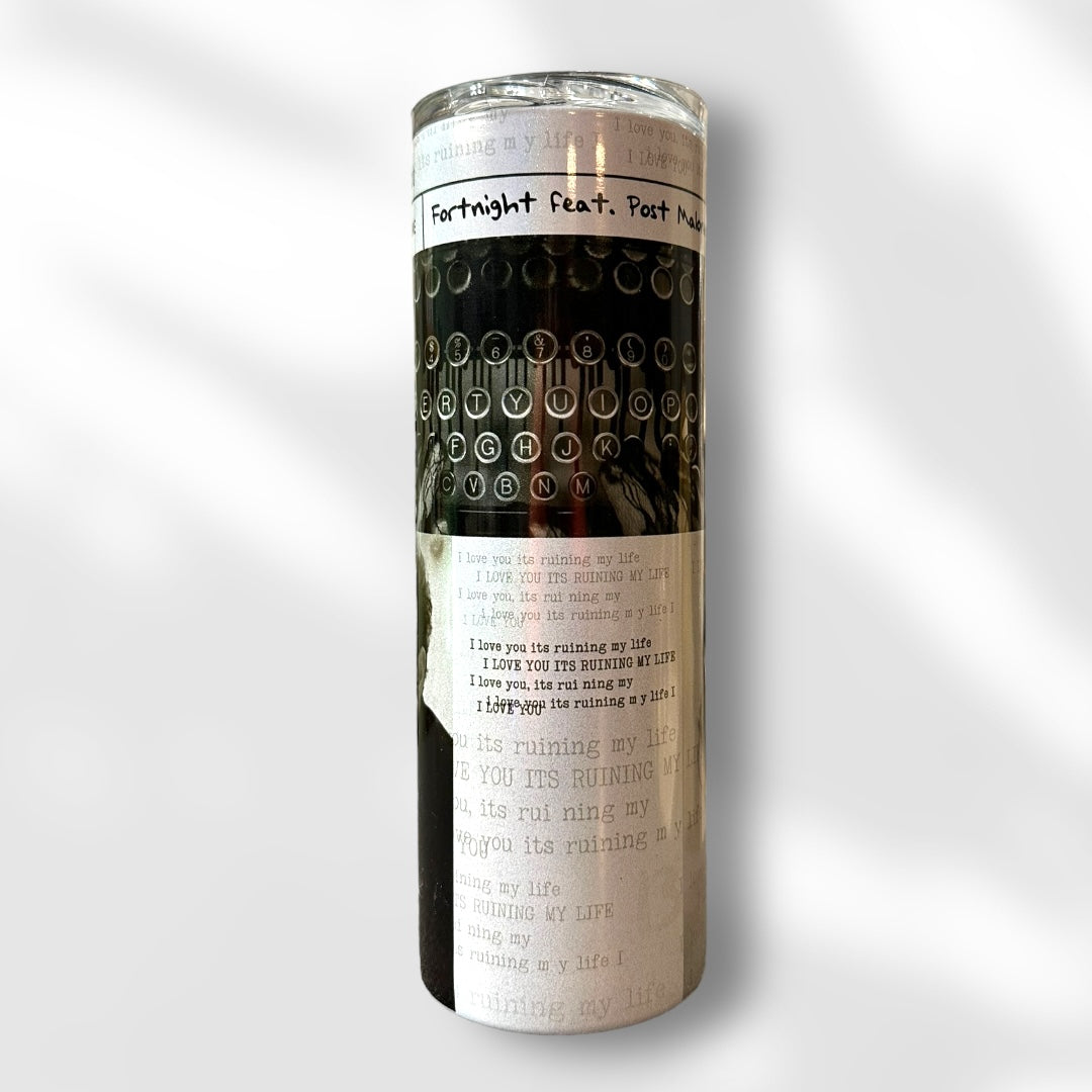 Taylor Swift's TTPD Era Fortnight feat. Post Malone Holographic 20oz Tumbler