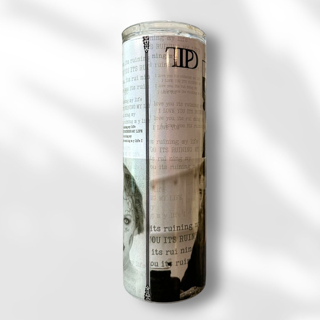 Taylor Swift's TTPD Era Fortnight feat. Post Malone Holographic 20oz Tumbler