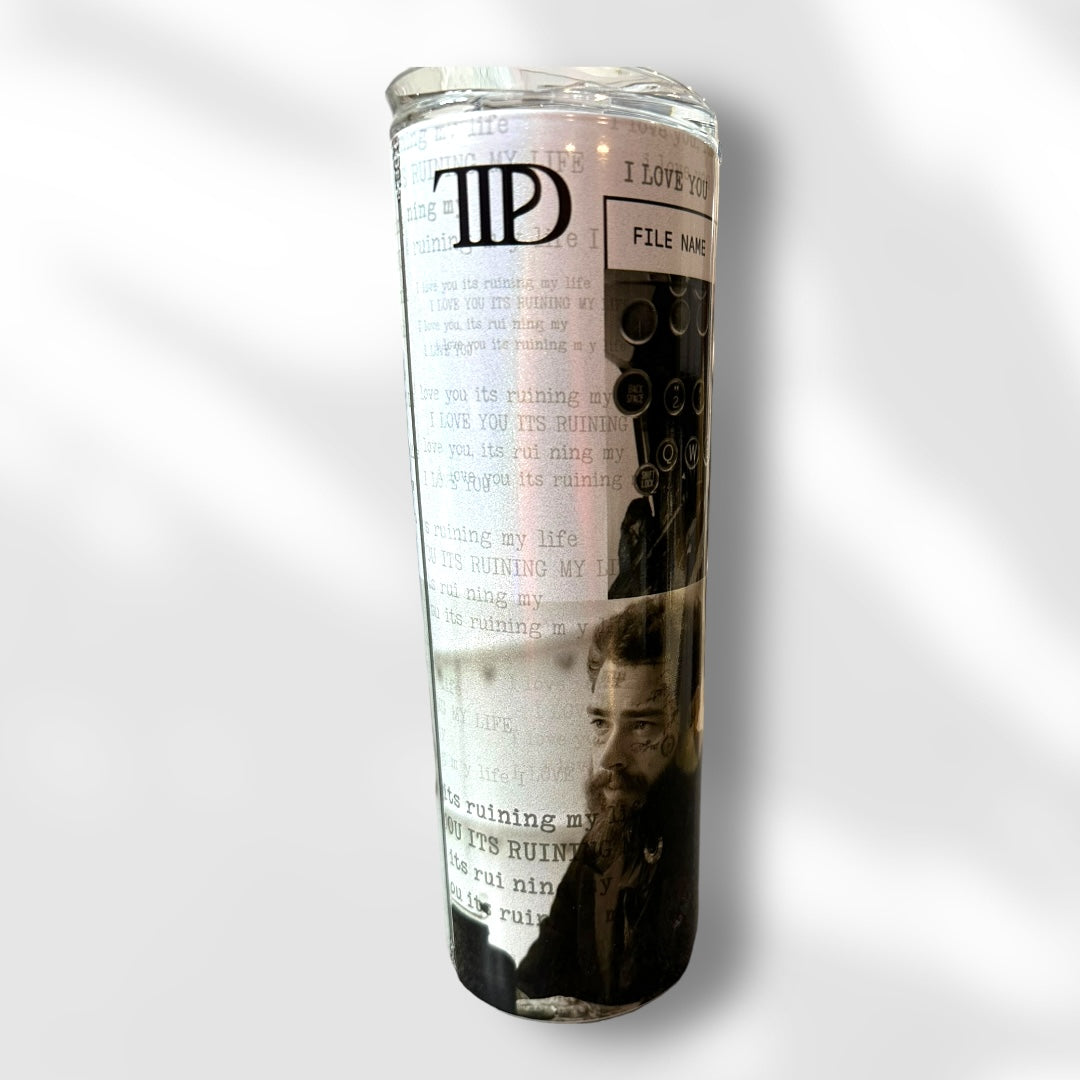 Taylor Swift's TTPD Era Fortnight feat. Post Malone Holographic 20oz Tumbler