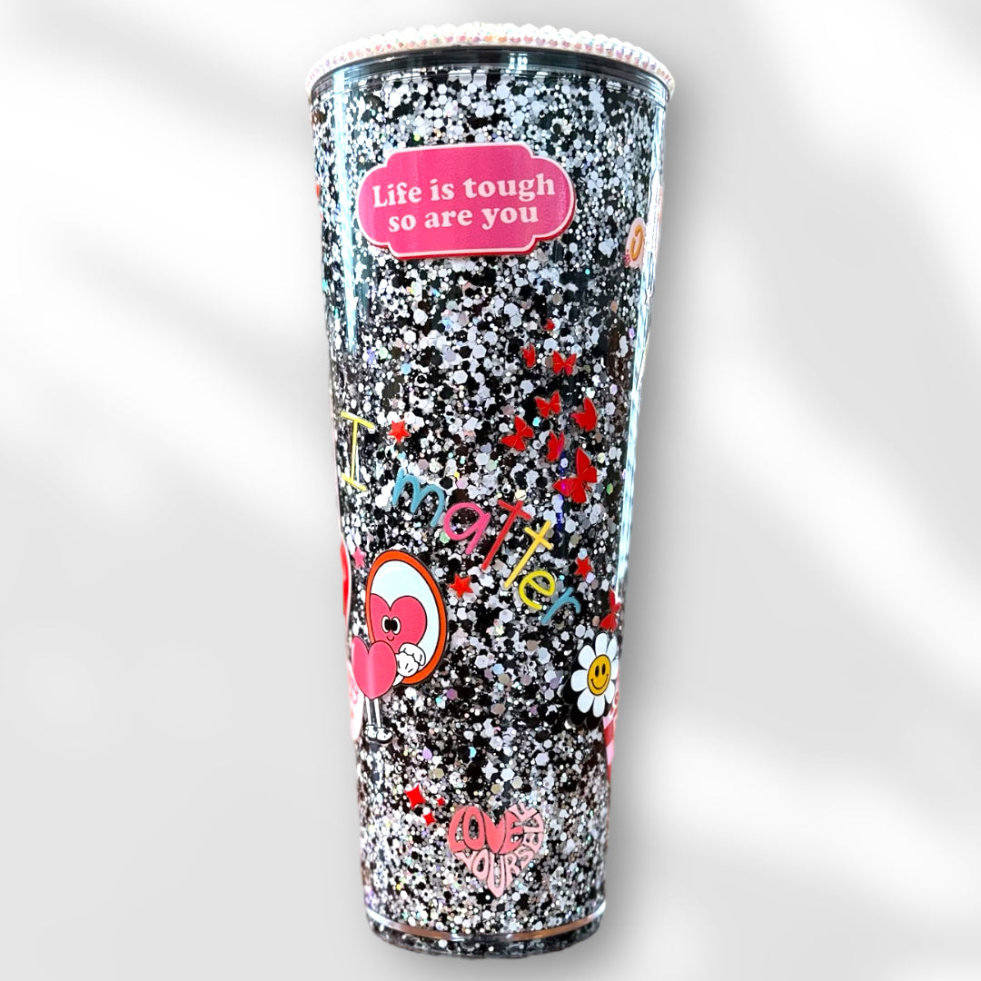 Composition Book 24oz Snow Globe Tumbler