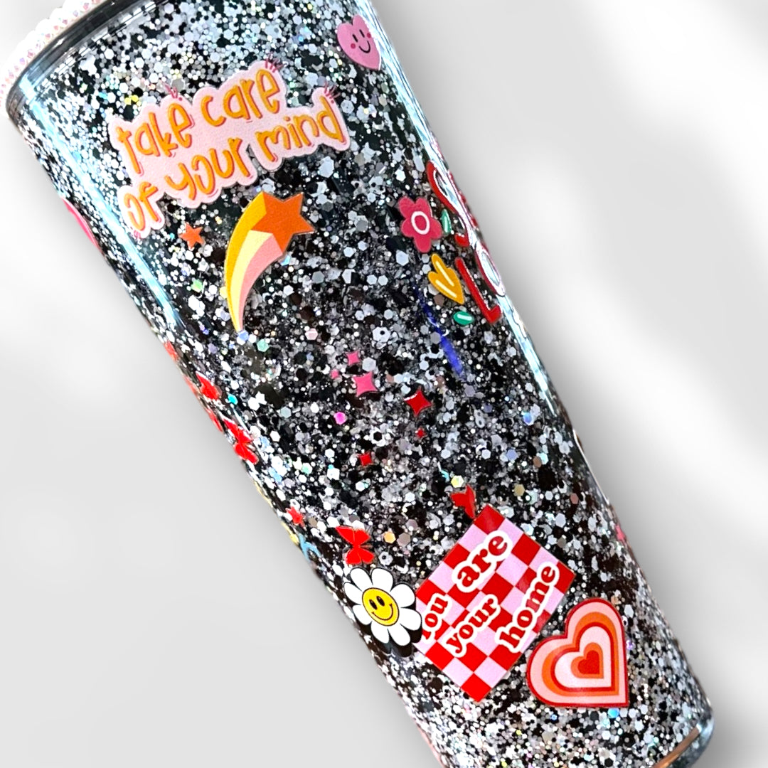 Composition Book 24oz Snow Globe Tumbler