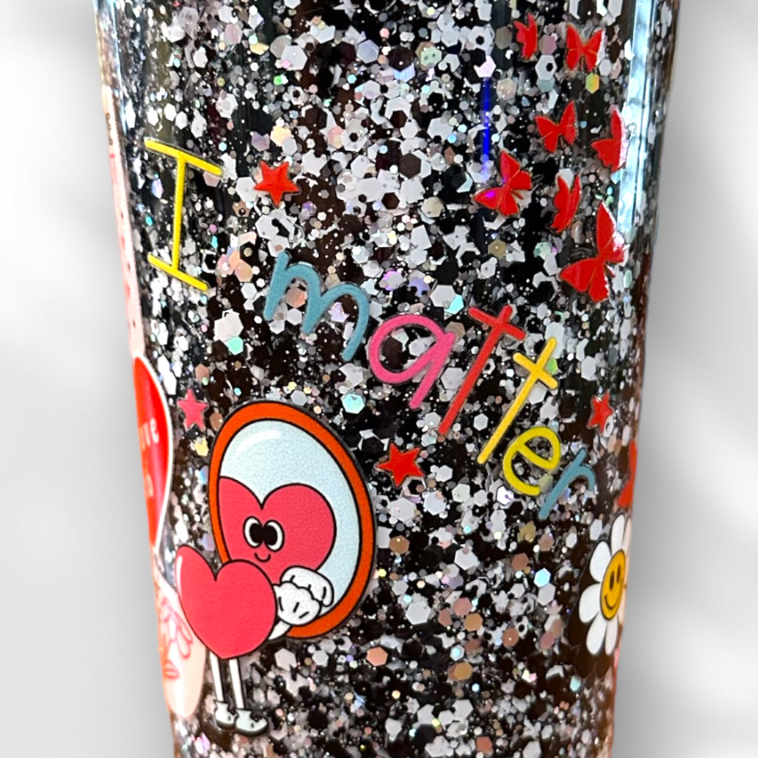 Composition Book 24oz Snow Globe Tumbler