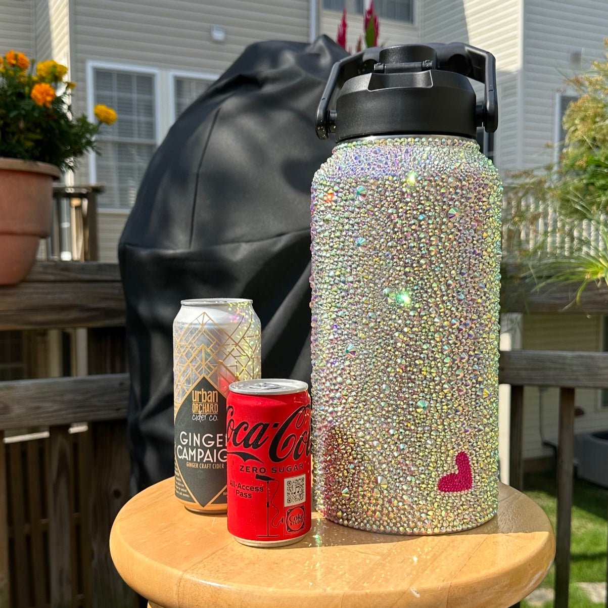 Crystal AB Rhinestone 100oz Water Bottle