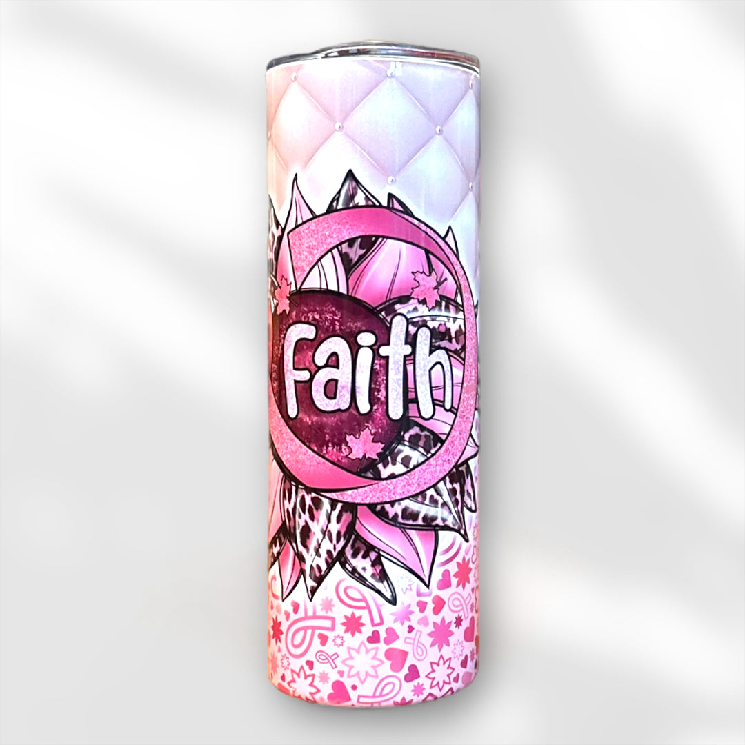 “Faith” Breast Cancer Awareness Sublimation Tumbler