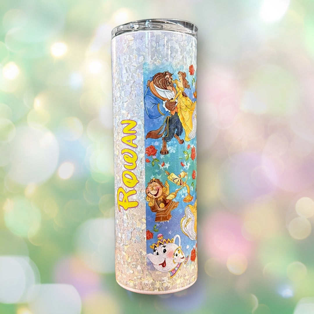 Beauty and the Beast Holographic Tumbler - Customizable