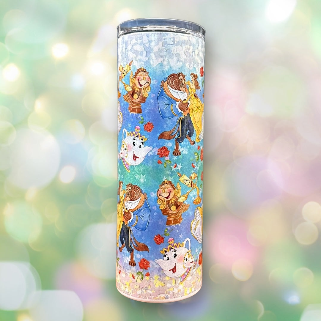 Beauty and the Beast Holographic Tumbler - Customizable