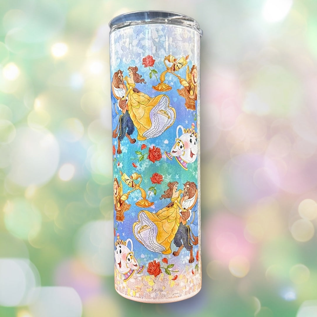 Beauty and the Beast Holographic Tumbler - Customizable