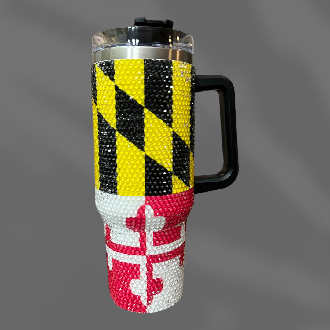 Maryland Flag Rhinestone 40oz Tumbler