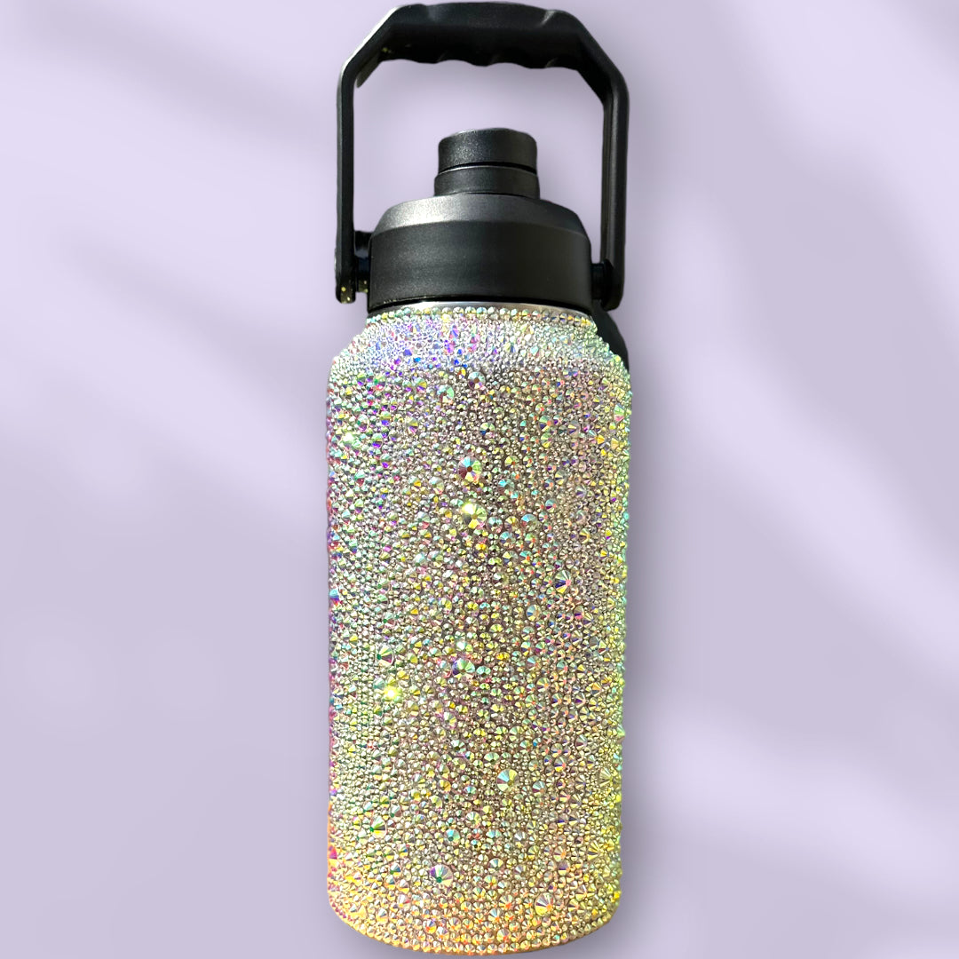 Crystal AB Rhinestone 100oz Water Bottle