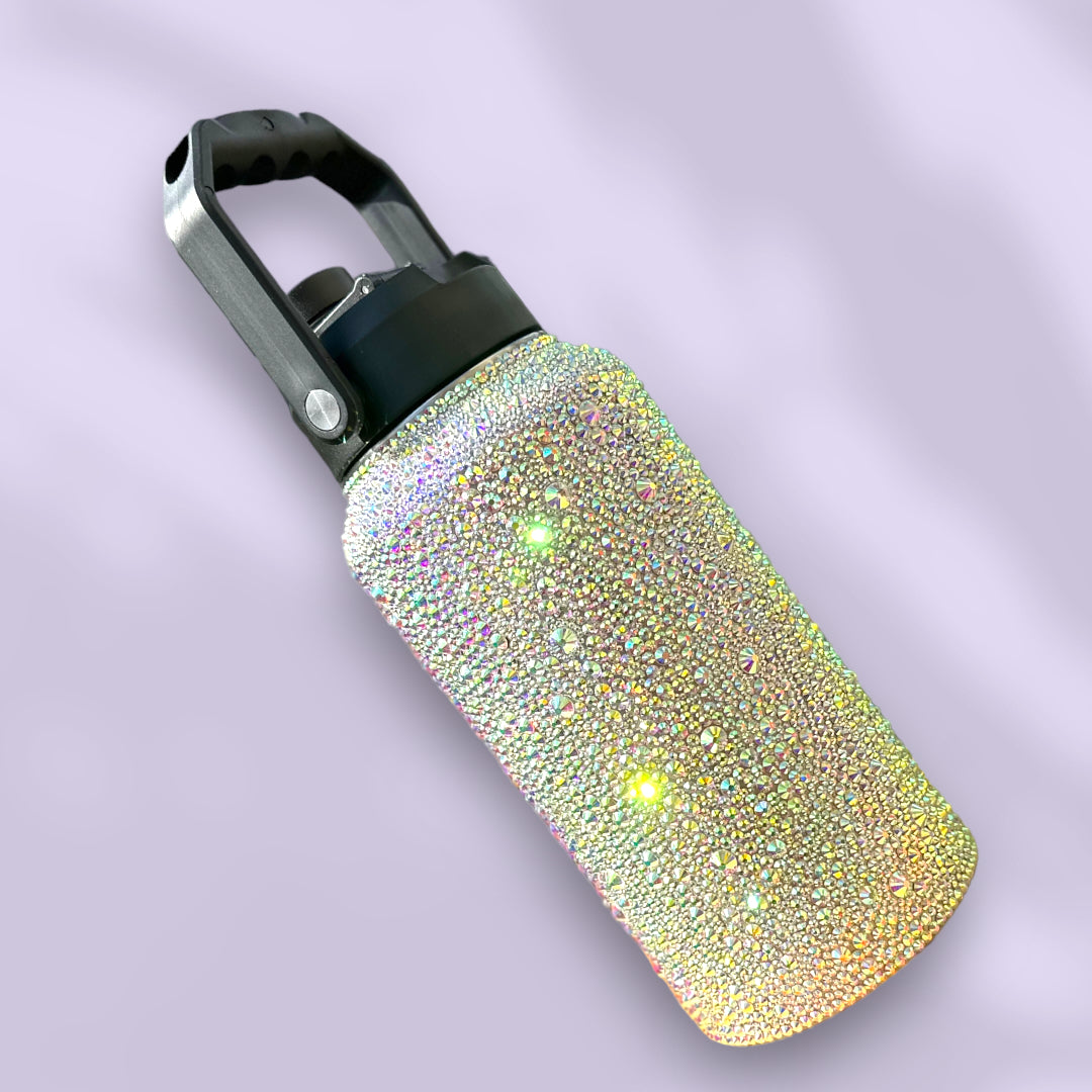 Crystal AB Rhinestone 100oz Water Bottle