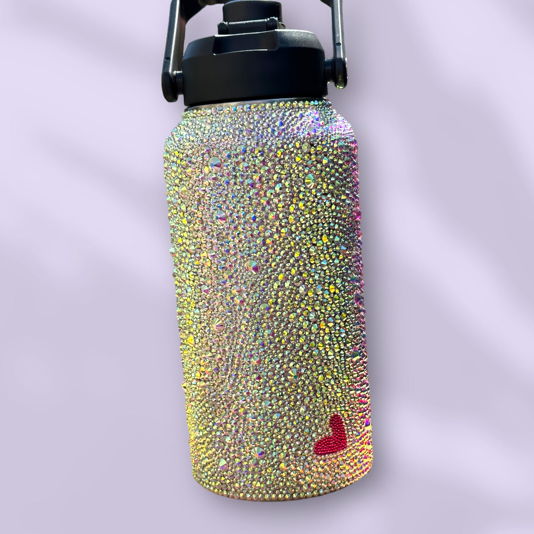 Crystal AB Rhinestone 100oz Water Bottle