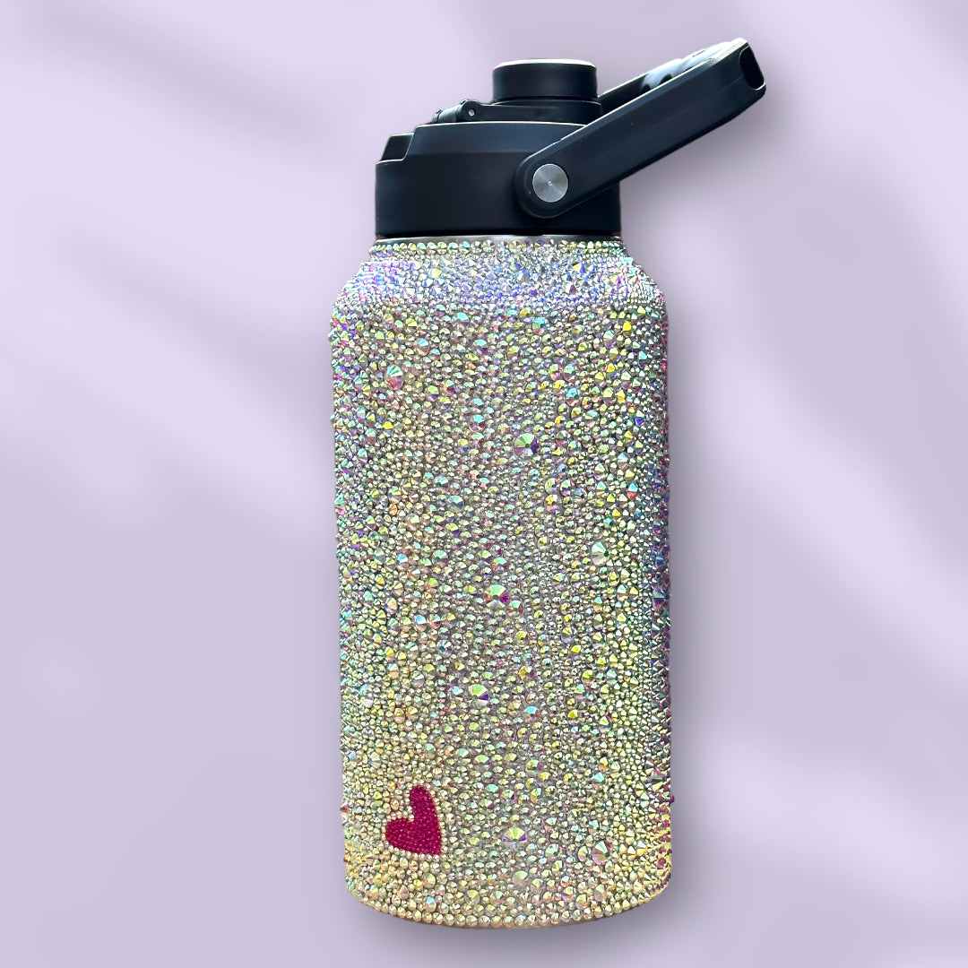 Crystal AB Rhinestone 100oz Water Bottle
