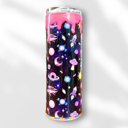 Donut Alien Glitter Drip Tumbler