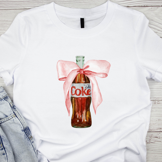 Diet Coke Bottle with Coquette Bow T-Shirt