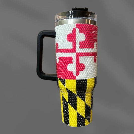 Maryland Flag Rhinestone 40oz Tumbler