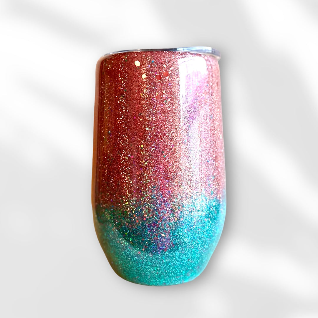 Stemless Glitter Wine Glass