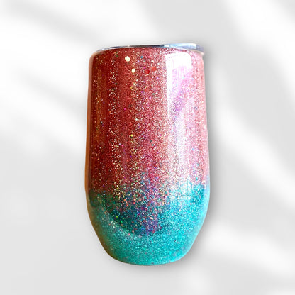 Stemless Glitter Wine Glass