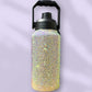 Crystal AB rhinestone 100oz water jug with hot pink heart accent