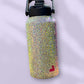 Crystal AB rhinestone 100oz water jug with hot pink heart accent