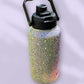Crystal AB rhinestone 100oz water jug with hot pink heart accent